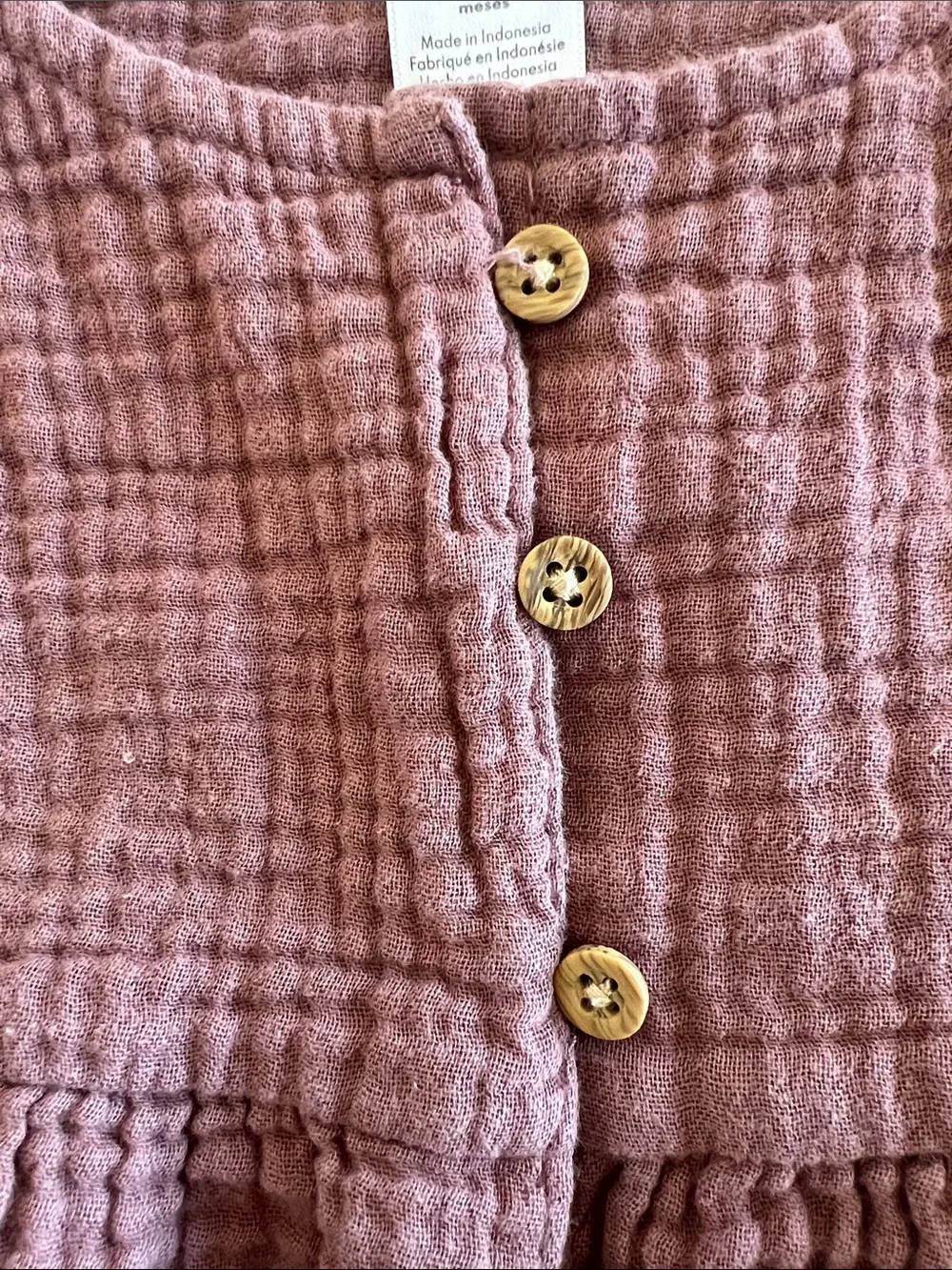 Carter's Mauve Pink Textured Short Sleeve One-Piece